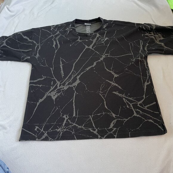 Gymshark Sweatshirt Mens Large Power Short Sleeve Marble Knit Workout - Picture 1 of 8